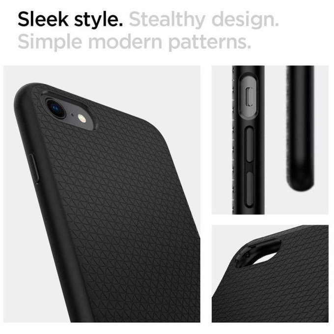 Etui do iPhone 7, 8, SE 2020, SE 2022, Liquid Air, Czarny, Black, Spigen