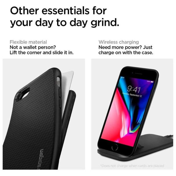Etui do iPhone 7, 8, SE 2020, SE 2022, Liquid Air, Czarny, Black, Spigen