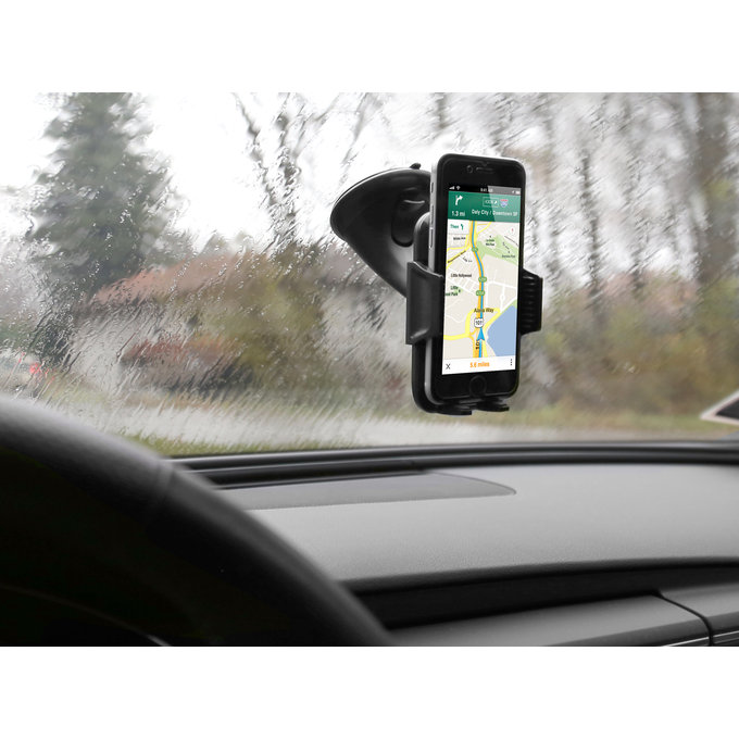 Uniwersalny uchwyt samochodowy FREEWAY z przyssawką i elastycznym ramieniem, Czarny, Black, SBS