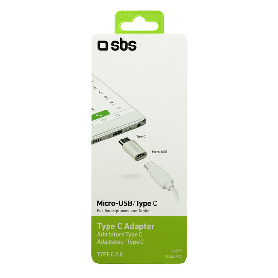 Adapter Micro-USB do USB-C, Biały, White, Baseus