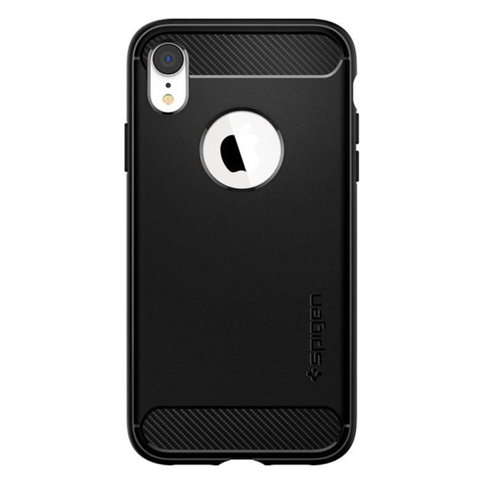 Etui do iPhone XR, Rugged Armor, Czarny, Black, Spigen