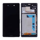 Wyświetlacz do Sony Xperia Z3 D6603, Ekran dotykowy z ramką, Czarny, Black, TFT
