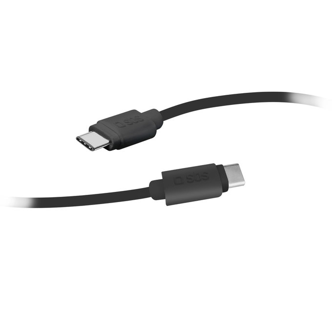Kabel USB-C / USB-C (1.5m), czarny, black, SBS