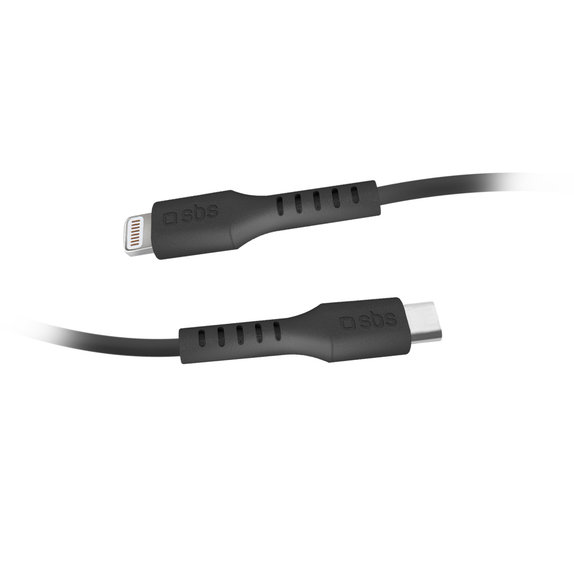 Kabel Lightning / USB-C (1m), czarny, black, SBS