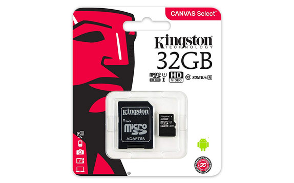 Karta pamięci MicroSDHC Canvas Select Plus 32 GB i Adapter SD, Kingston