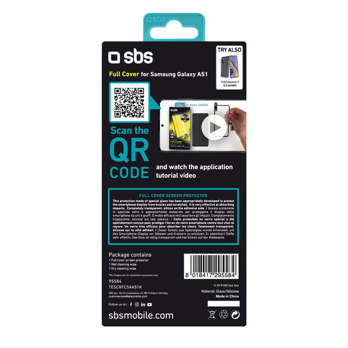 Szklo hartowane do Samsung A51, A52, A52 5G, Full Cover, Czarny, Black, SBS