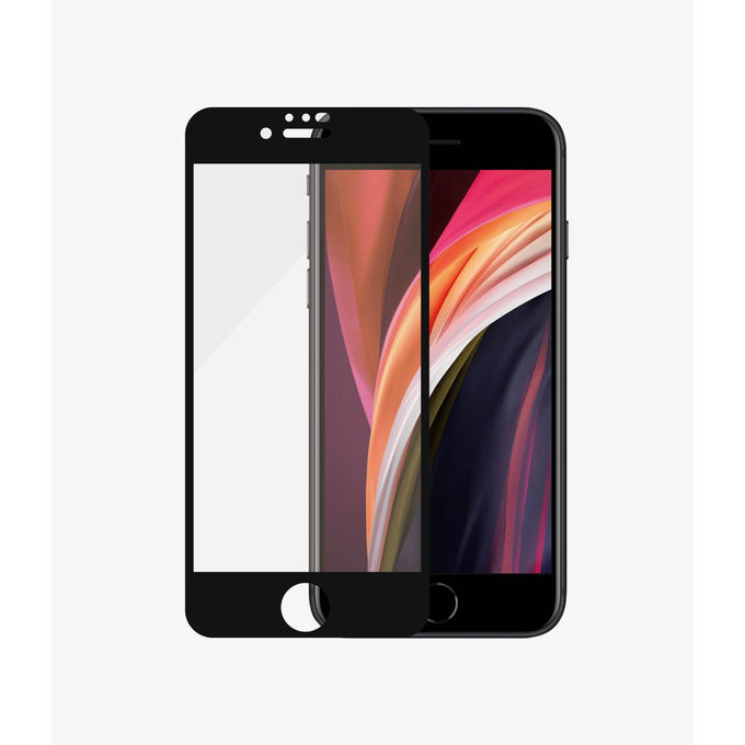 Szklo hartowane do iPhone 6, 6s, 7, 8, SE 2020, SE 2022, Case Friendly AB, Czarny, Black, PanzerGlass
