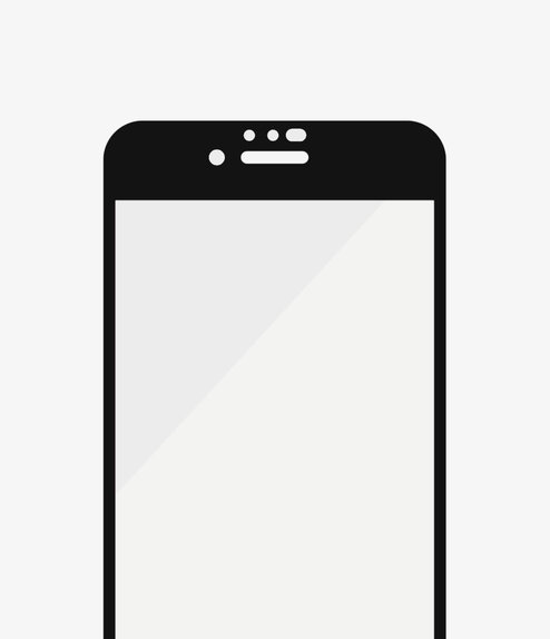 Szklo hartowane do iPhone 6, 6s, 7, 8, SE 2020, SE 2022, Case Friendly AB, Czarny, Black, PanzerGlass