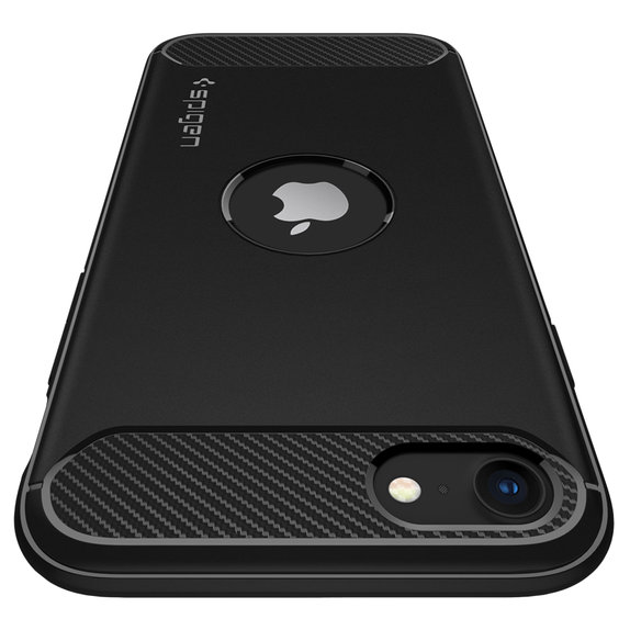 Etui do iPhone SE 2020, SE 2022, Rugged Armor, Czarny, Black, Spigen