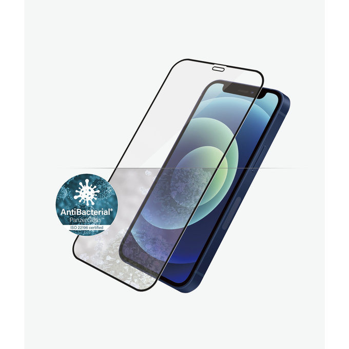 Szklo hartowane do iPhone 12 mini, Case Friendly AB, Czarny, Black, PanzerGlass