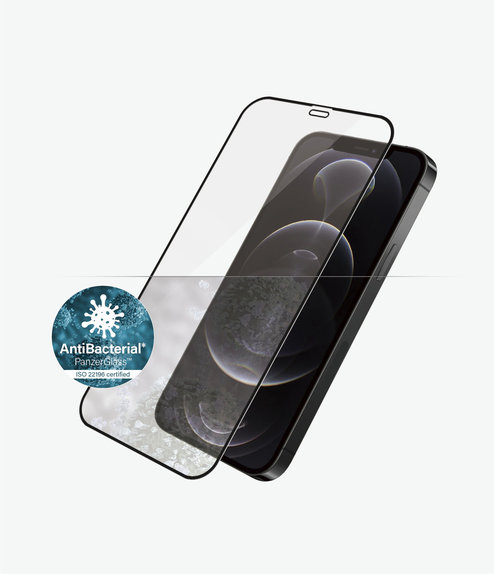 Szklo hartowane do iPhone 12, 12 Pro, Case Friendly AB, Czarny, Black, PanzerGlass