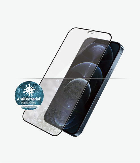 Szklo hartowane do iPhone 12 Pro Max, Case Friendly AB, Czarny, Black, PanzerGlass