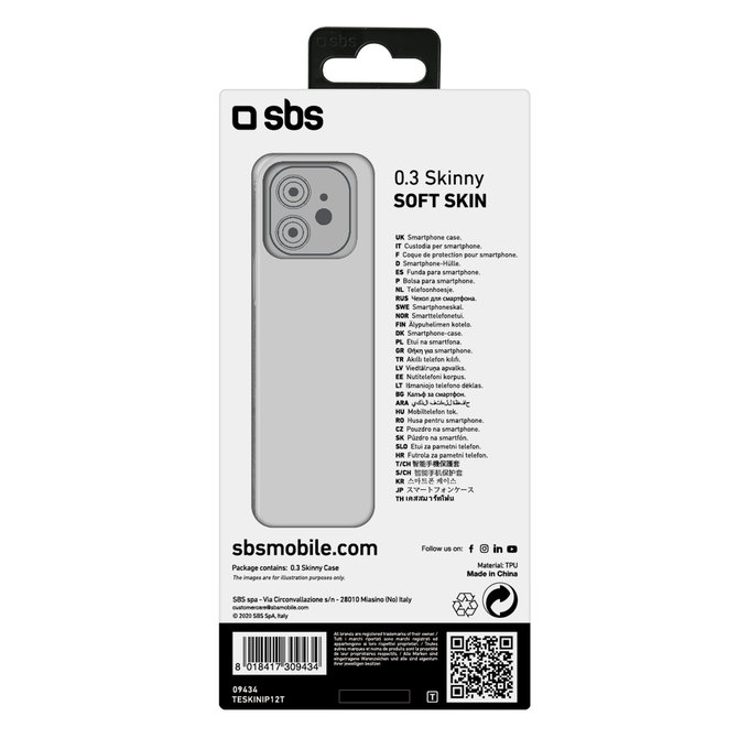 Etui do iPhone 12 mini, Skinny, Przezroczysty, Transparent, SBS