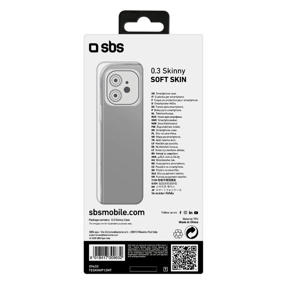 Etui do iPhone 12, 12 Pro, Skinny, Przezroczysty, Transparent, SBS