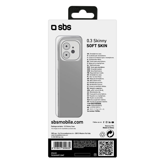 Etui do iPhone 12, 12 Pro, Skinny, Przezroczysty, Transparent, SBS