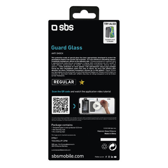 Szklo hartowane do iPhone 12 Pro Max, Przezroczysty, Transparent, SBS