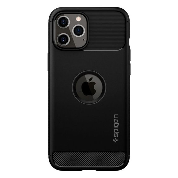 Etui do iPhone 12, 12 Pro, Rugged Armor, Czarny, Black, Spigen