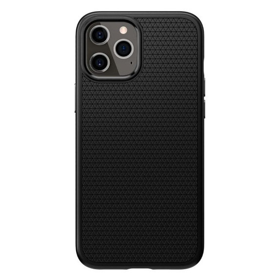 Etui do iPhone 12, 12 Pro, Liquid Air, Czarny, Black, Spigen