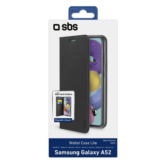 Etui do Samsung A52, Book Wallet Lite, Czarny, Black, SBS