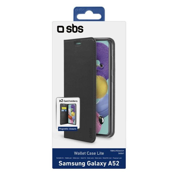 Etui do Samsung A52, Book Wallet Lite, Czarny, Black, SBS