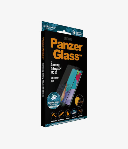 Szklo hartowane do Samsung A52, A52 5G, A52s, A53 5G, Case Friendly AB, Czarny, Black, PanzerGlass