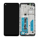 Wyświetlacz do Motorola Moto G8 XT2045, Ekran dotykowy z ramką, 5D68C16383, Czarny, Black, Genuine Service Pack