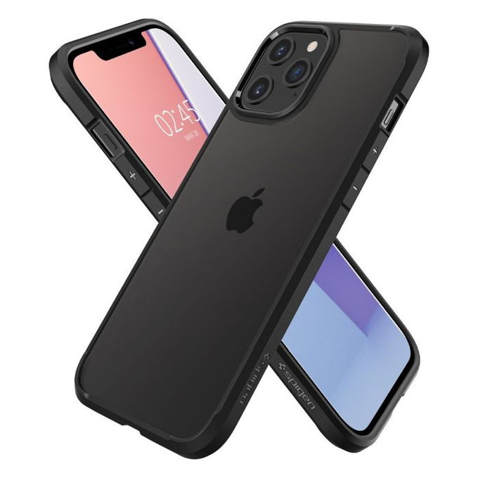 Etui do iPhone 12, 12 Pro, Ultra Hybrid, Czarny, Black, Spigen