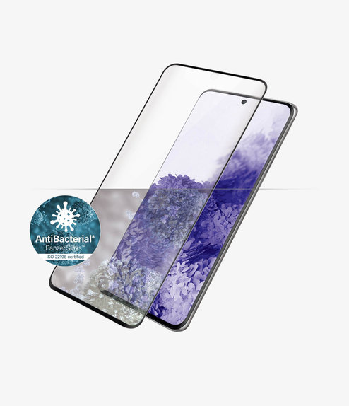 Szklo hartowane do Samsung S21 Ultra, Fingerprint komp., Case Friendly AB, Czarny, Black, PanzerGlass