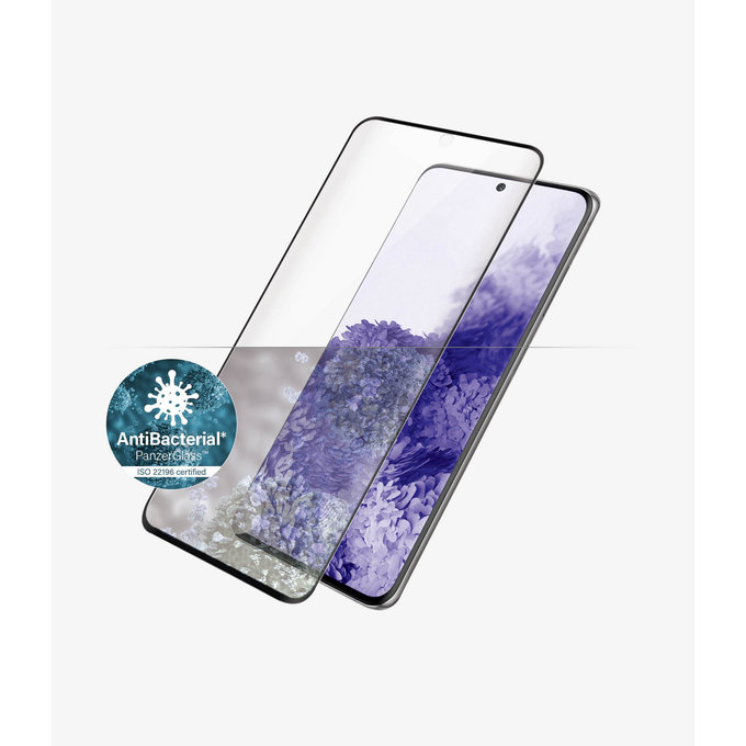 Szklo hartowane do Samsung S21 Ultra, Fingerprint komp., Case Friendly AB, Czarny, Black, PanzerGlass