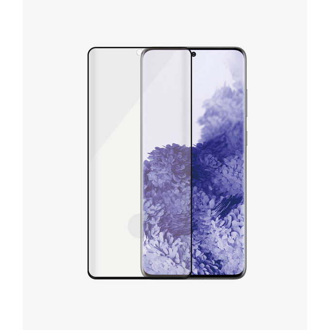 Szklo hartowane do Samsung S21 Ultra, Fingerprint komp., Case Friendly AB, Czarny, Black, PanzerGlass