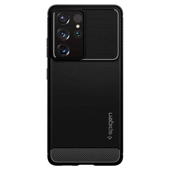 Etui do Samsung S21 Ultra, Rugged Armor, Czarny, Black, Spigen