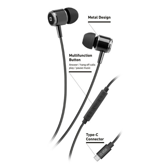 Słuchawki Studio Mix 100C z mikrofonem, USB-C, czarny, black, SBS