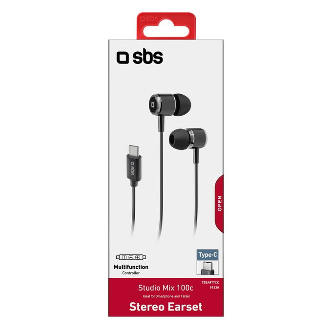 Słuchawki Studio Mix 100C z mikrofonem, USB-C, czarny, black, SBS