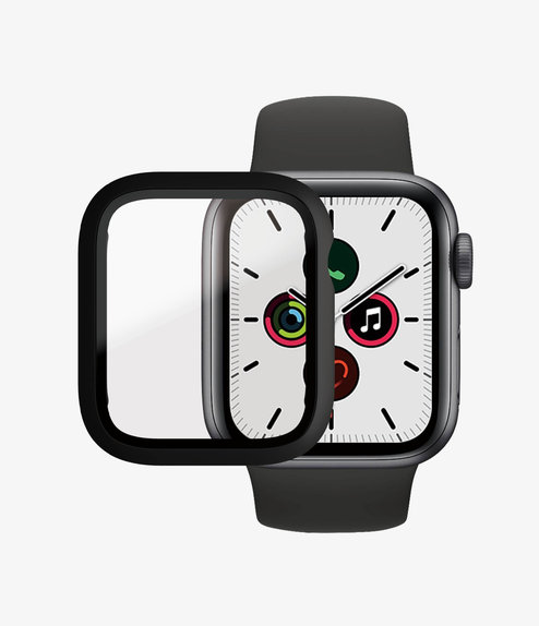 Szkło hartowane do Watch 4, 5, 6, SE (1. Gen) & SE (2. Gen) 40mm, Czarny, Black, Full Body AB, PanzerGlass