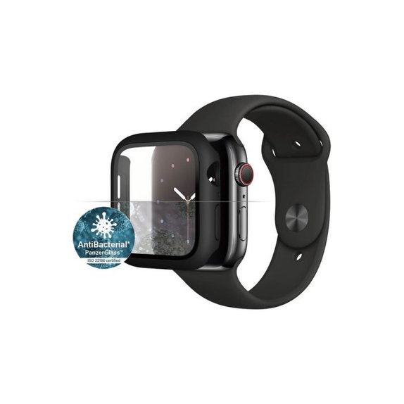 Szkło hartowane do Watch 4, 5, 6, SE (1. Gen) & SE (2. Gen) 44mm, Czarny, Black, Full Body AB, PanzerGlass