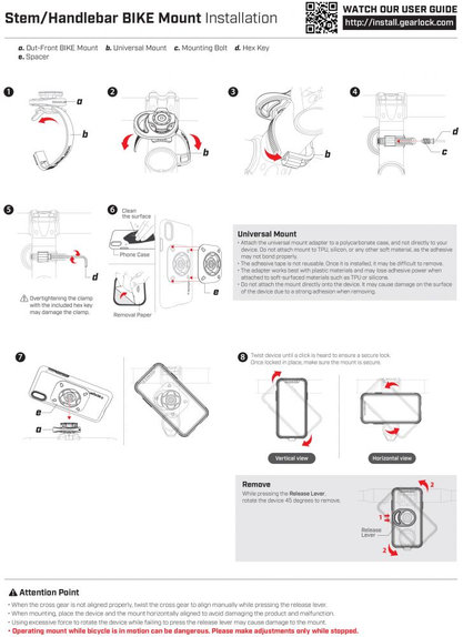 Uchwyt na kierownicę roweru/hulajnogi, Gearlock MS100, Czarny, Black, Spigen