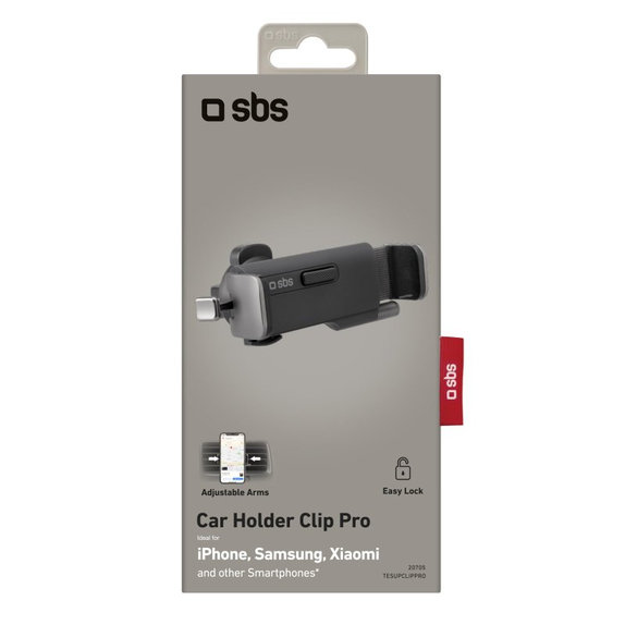 Uchwyt Samochodowy Clip Pro, Universalny montaż na nawiew, czarny, black, SBS