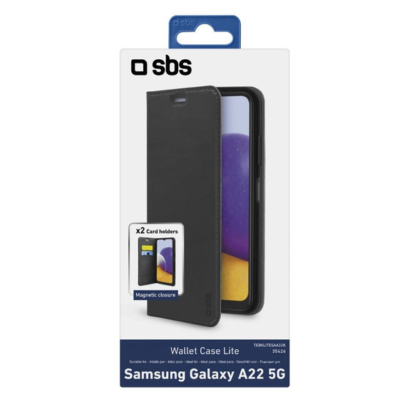 Etui do Samsung A22 5G, Book Wallet Lite, Czarny, Black, SBS