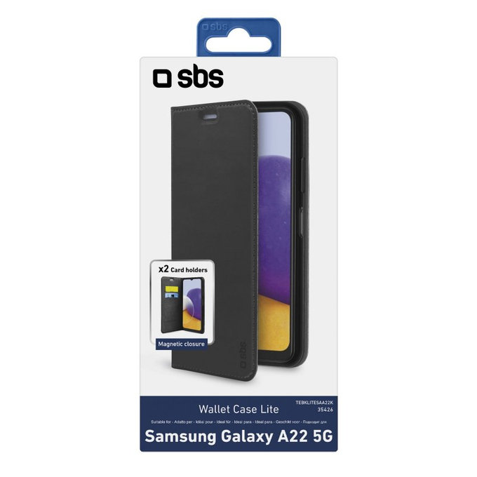 Etui do Samsung A22 5G, Book Wallet Lite, Czarny, Black, SBS
