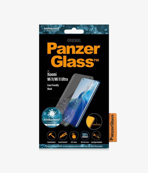 Szklo hartowane do Xiaomi Mi 11, Mi 11 Ultra, Case Friendly AB, Czarny, Black, PanzerGlass