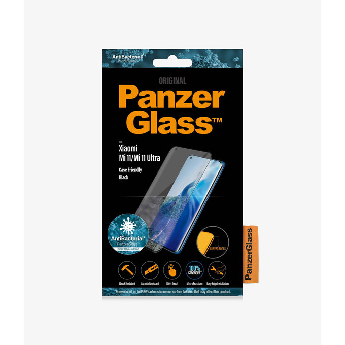 Szklo hartowane do Xiaomi Mi 11, Mi 11 Ultra, Case Friendly AB, Czarny, Black, PanzerGlass