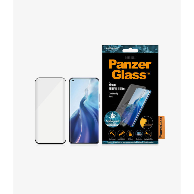 Szklo hartowane do Xiaomi Mi 11, Mi 11 Ultra, Case Friendly AB, Czarny, Black, PanzerGlass