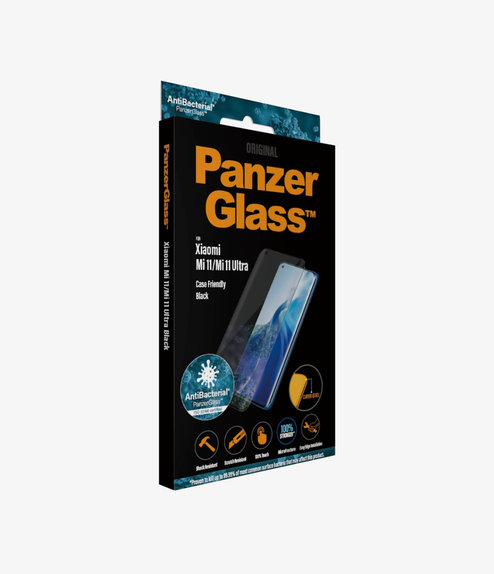 Szklo hartowane do Xiaomi Mi 11, Mi 11 Ultra, Case Friendly AB, Czarny, Black, PanzerGlass