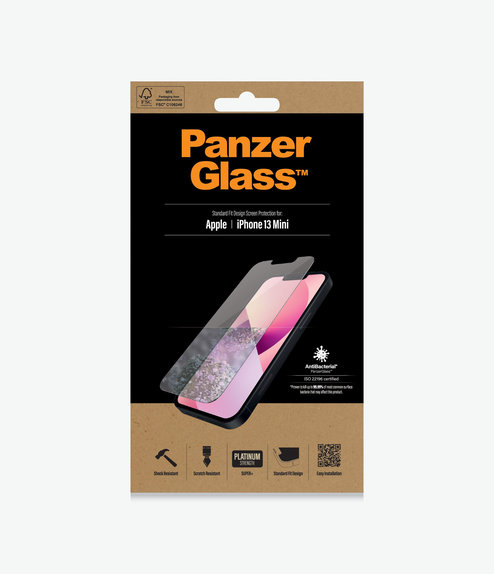 Szklo hartowane do iPhone 13 mini, Standard Fit AB, Przezroczysty, Transparent, PanzerGlass