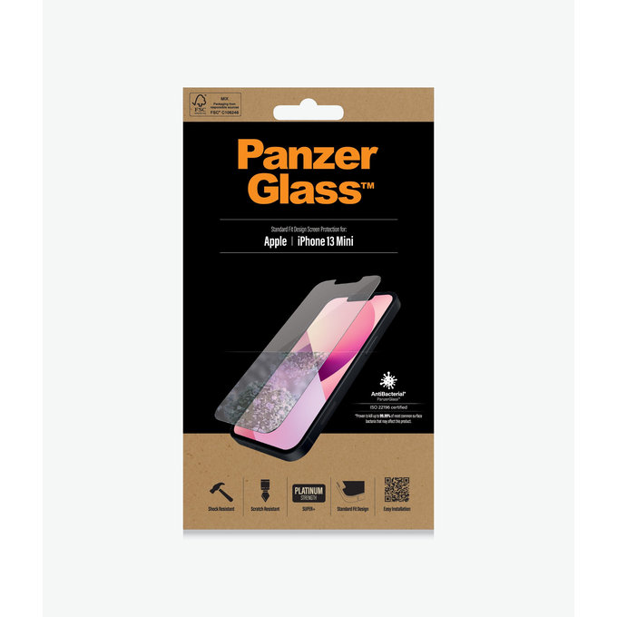 Szklo hartowane do iPhone 13 mini, Standard Fit AB, Przezroczysty, Transparent, PanzerGlass