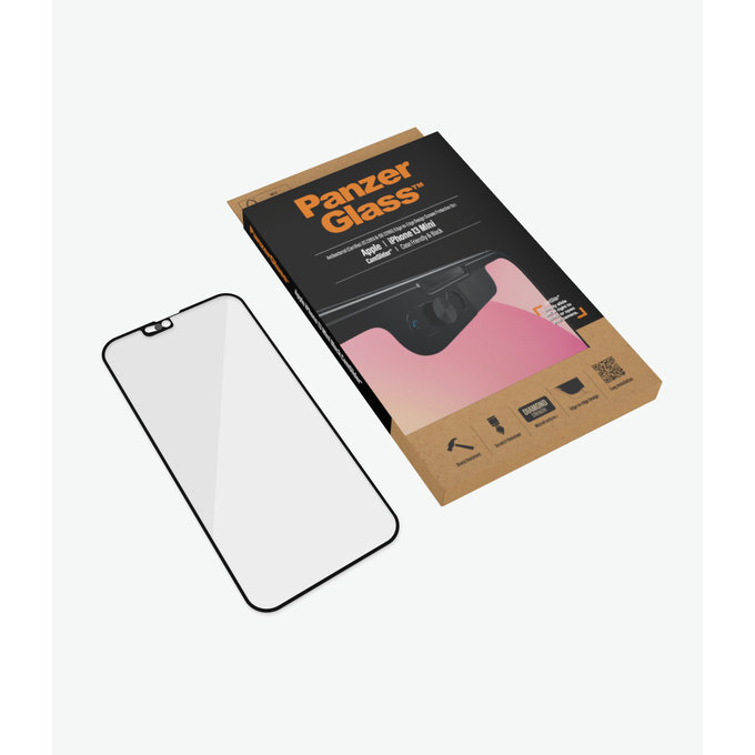Szklo hartowane do iPhone 13 mini, Case Friendly CamSlider AB, Czarny, Black, PanzerGlass