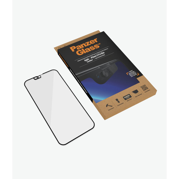 Szklo hartowane do iPhone 13 Pro Max, 14 Plus, Case Friendly CamSlider AB, Czarny, Black, PanzerGlass