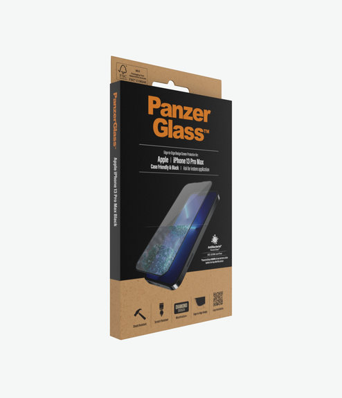 Szklo hartowane do iPhone 13 Pro Max, 14 Plus, Case Friendly AB, Czarny, Black, PanzerGlass