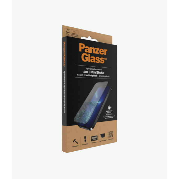 Szklo hartowane do iPhone 13 Pro Max, 14 Plus, Case Friendly Anti-Glare AB, Czarny, Black, PanzerGlass