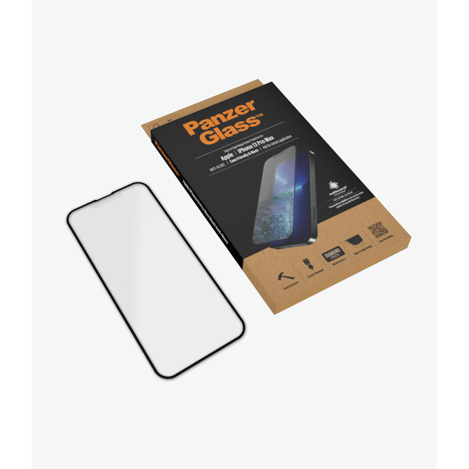 Szklo hartowane do iPhone 13 Pro Max, 14 Plus, Case Friendly Anti-Glare AB, Czarny, Black, PanzerGlass